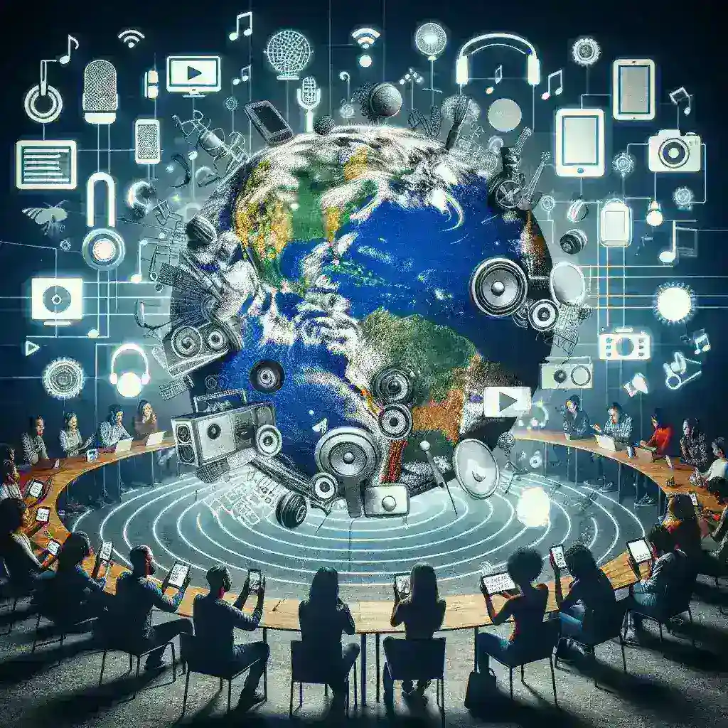 "Cover image of YouTube Music's global integration of video podcasts, highlighting the innovative fusion of music and podcasting in the digital entertainment landscape."