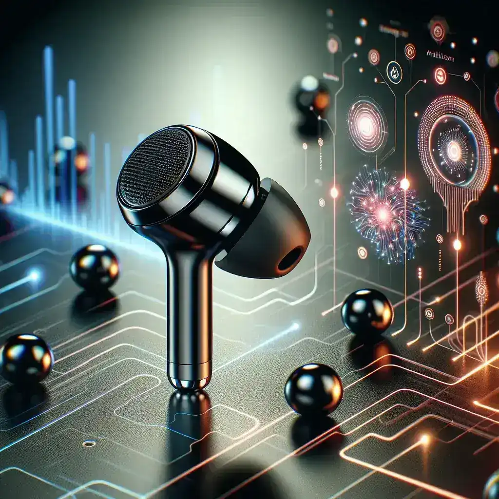 "Sony's latest premium earbuds featuring advanced AI adaptive noise cancellation technology for superior audio experience."